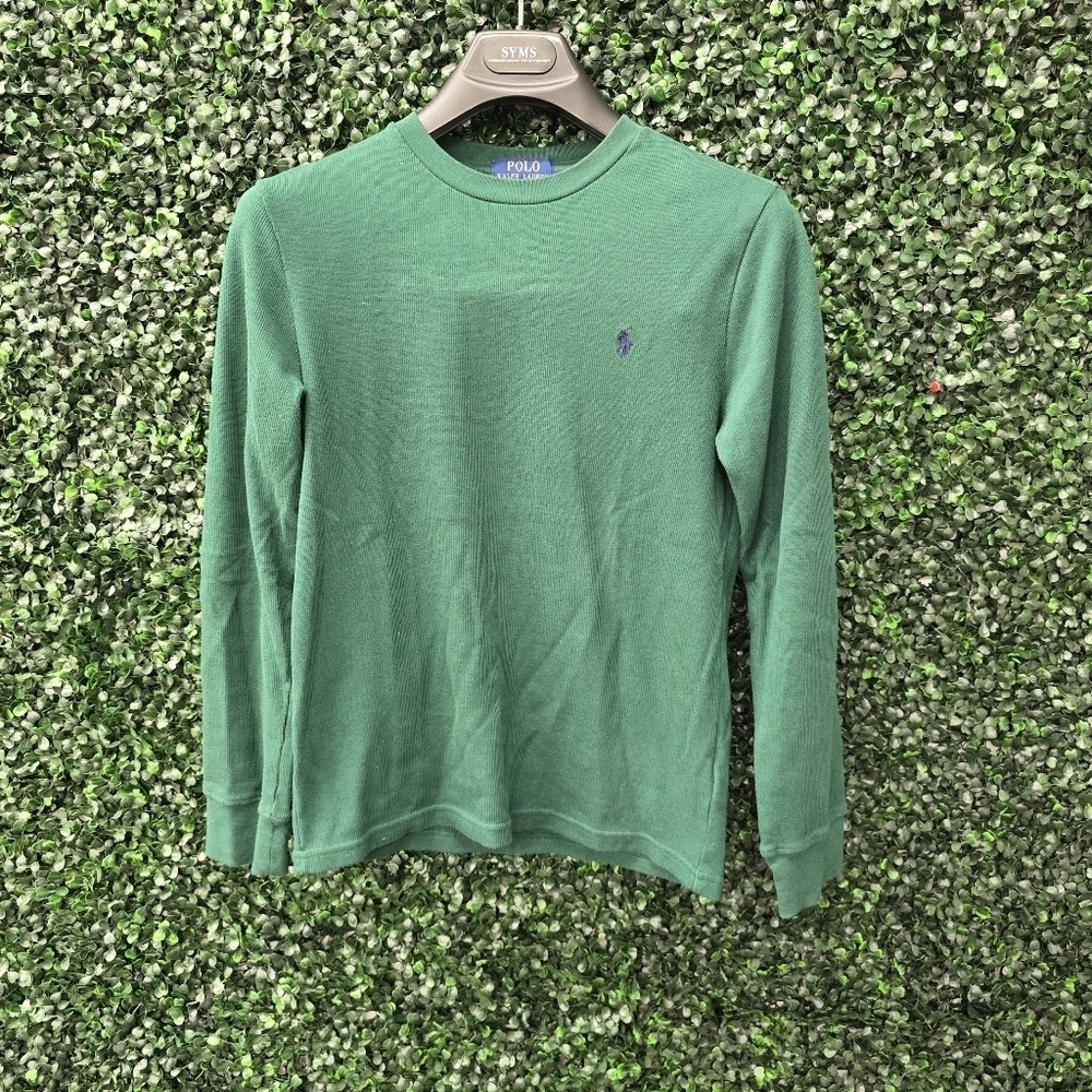 Ralph Lauren Boys' Long Sleeve Shirt - Green, Size L (14/16)